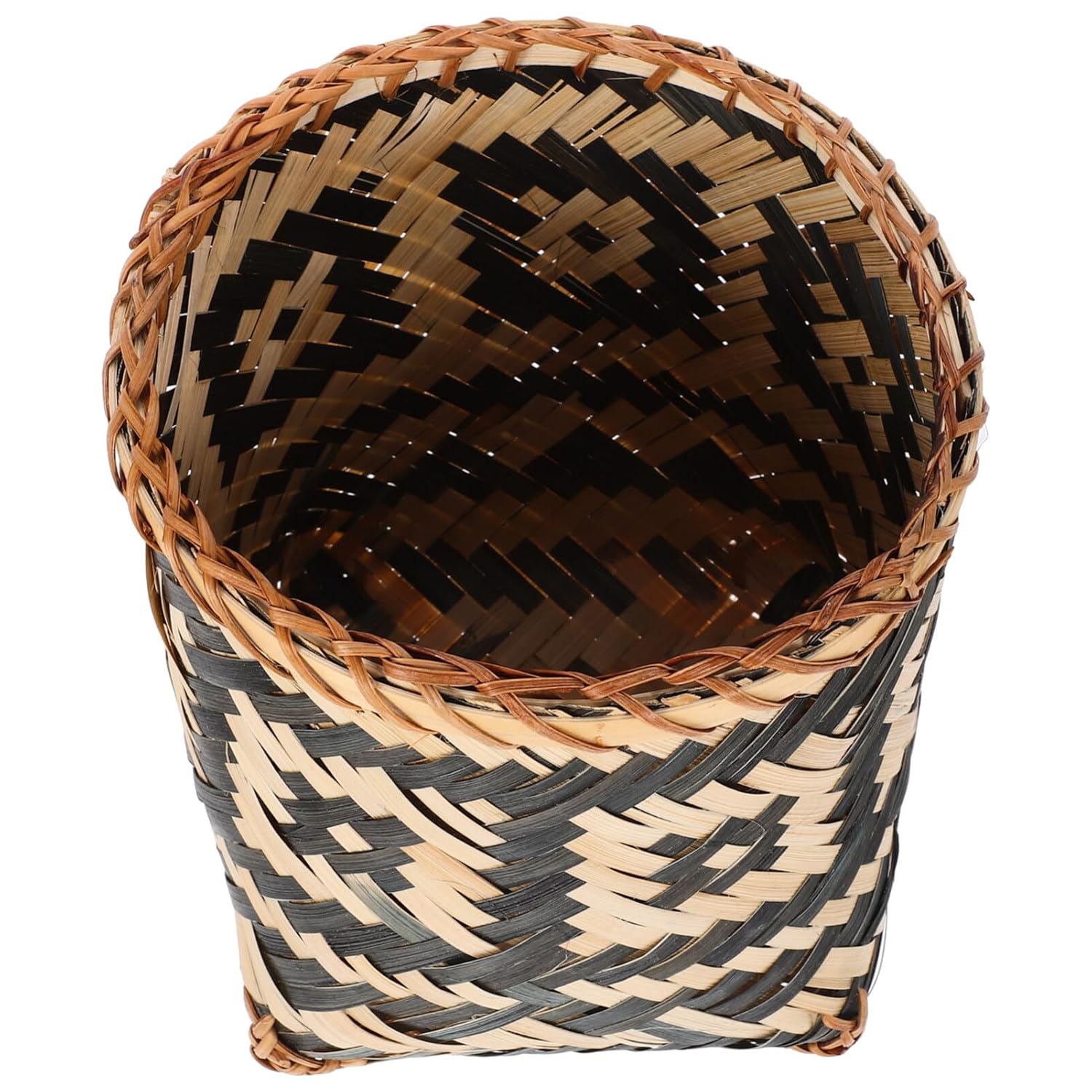 MAGICLULU Bamboo Weaving Trash can 8.26X7.87X7.87In Decorative Woven Waste Basket for Home Kitchen Office Sundries Organizer