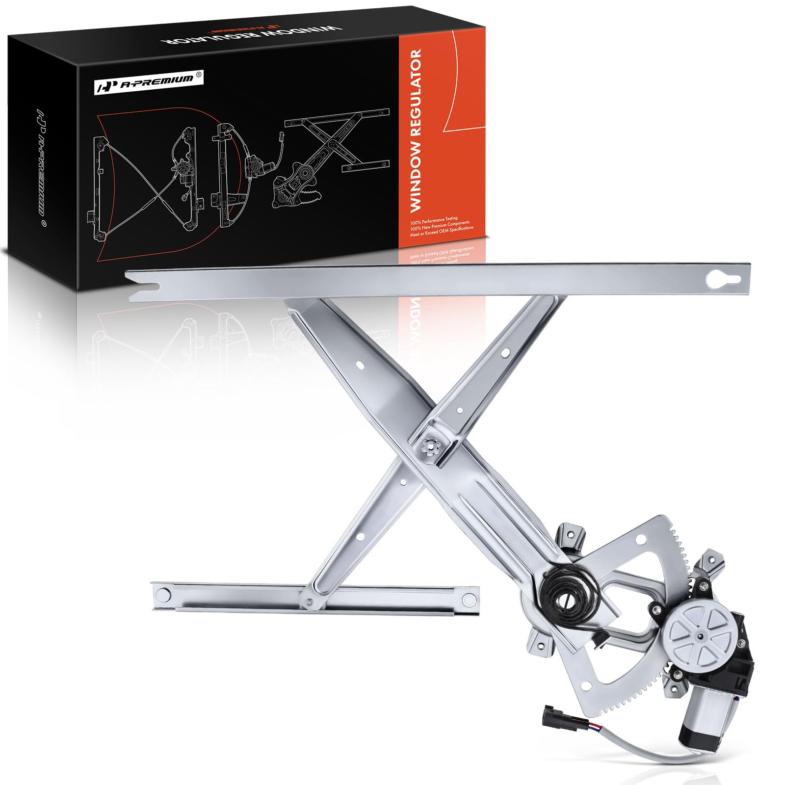 A-Premium Front Passenger Power Window Regulator with Motor Compatible with Ford Excursion 2000-2005 F-250/350 Super Duty 1999-2012 F-450/550 Super Duty 1999-2003