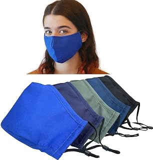 Xchime Cloth Face Mask for Women,Teens,Made in USA,Washable,Breathable,Adjustable Ear Loops,Nose Wire,Filter Pocket