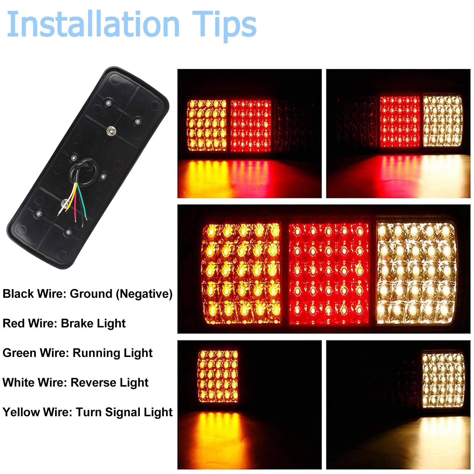Barra De Luces LED Traseras Para Coche 12V - Impermeable, Multifunción (Freno, Giro, Posición), Universal Para Camiones Y Remolques