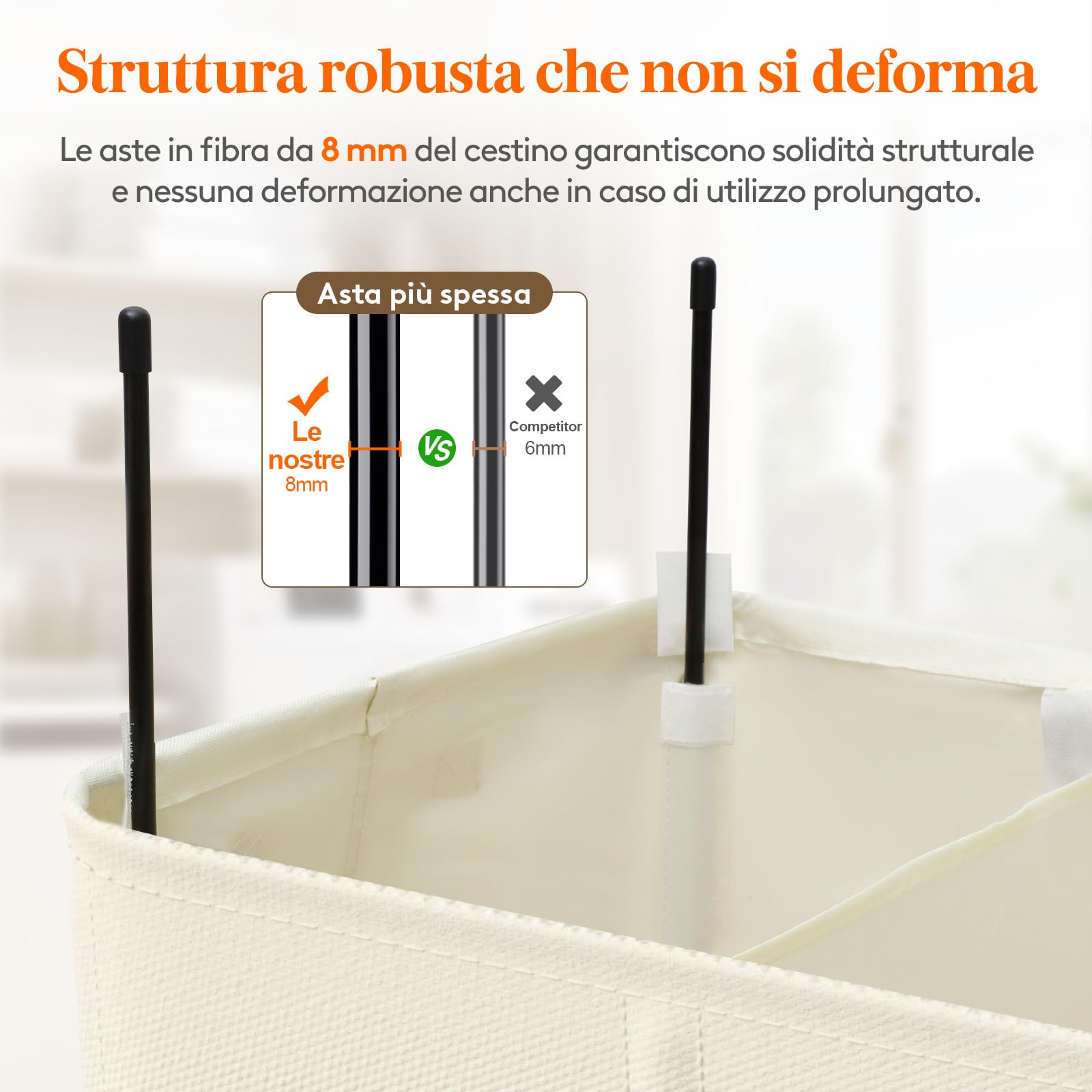 YOUDENOVA Cesto portabiancheria con coperchio, 3 scomparti, 160 l, con 3 sacchetti per la biancheria, grande, pieghevole, in legno, bambù, colore grigio, YDLD057-L