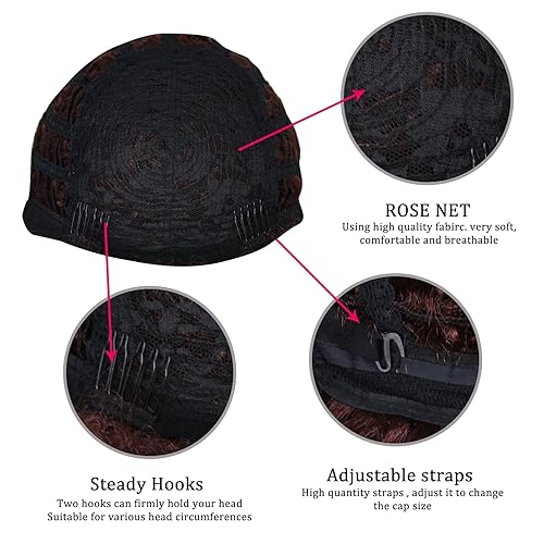 Miniatura 6 de Ebingoo Pelucas negras cortas de 14 pulgadas con flequillo + gorra de peluca, pelucas negras para mujer, peluca negra hasta el hombro, peluca negra