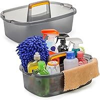 Vista 1 de TOPZEA 2 Pack Cleaning Supplies Caddy, Plastic Large Cleaning Supply Storage Bucket with Handle, Portable Shower Tote Caddy Household Tools