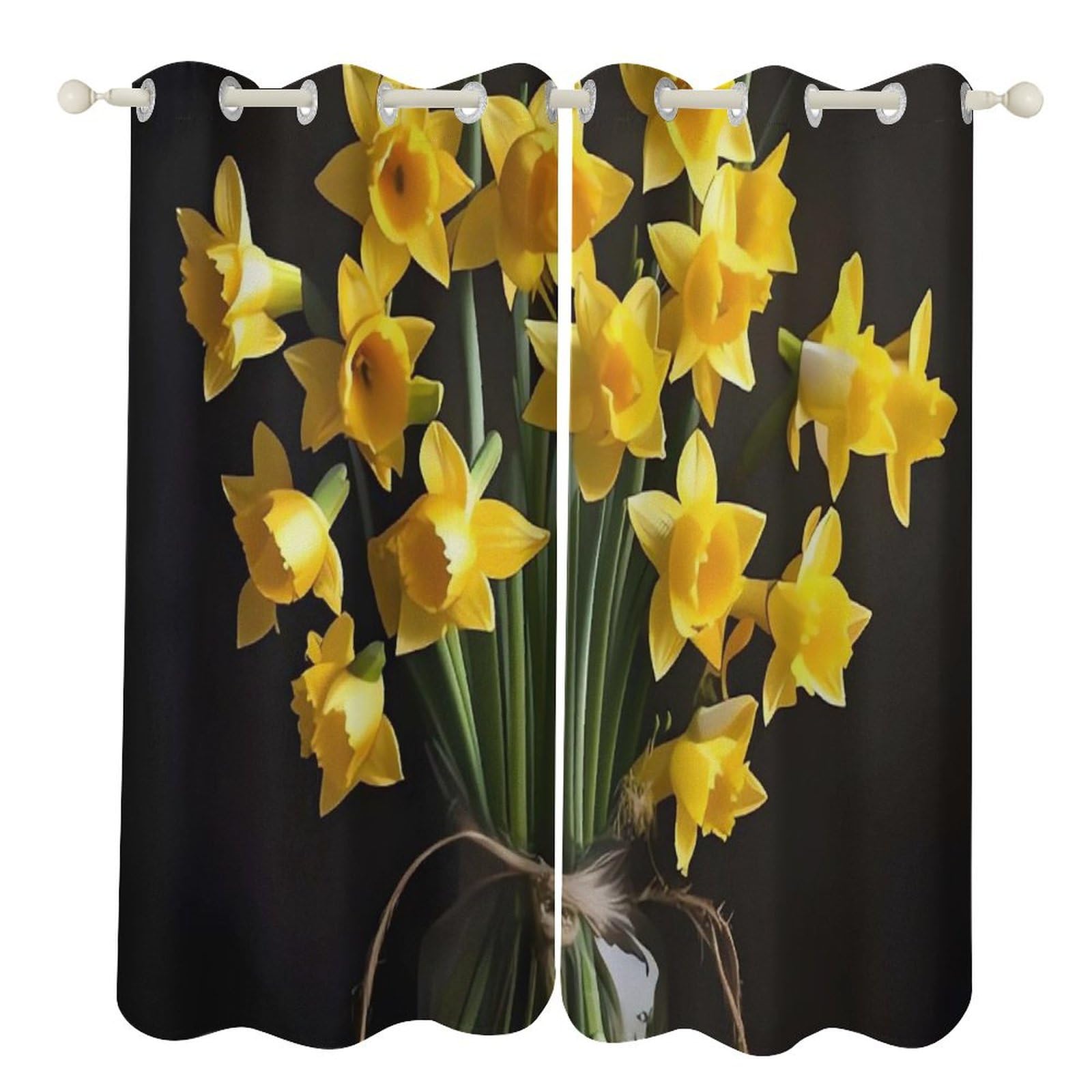 Rideaux occultants bouquet de jonquilles pour illuminer votre salon