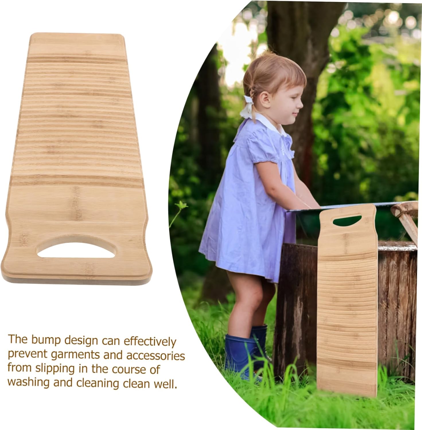 Generic Bamboo Slip Laundry Washboard Scrubbing Board for Efficient Cleaning Shop Sturdy Design Smooth Surface for Gentle Washing