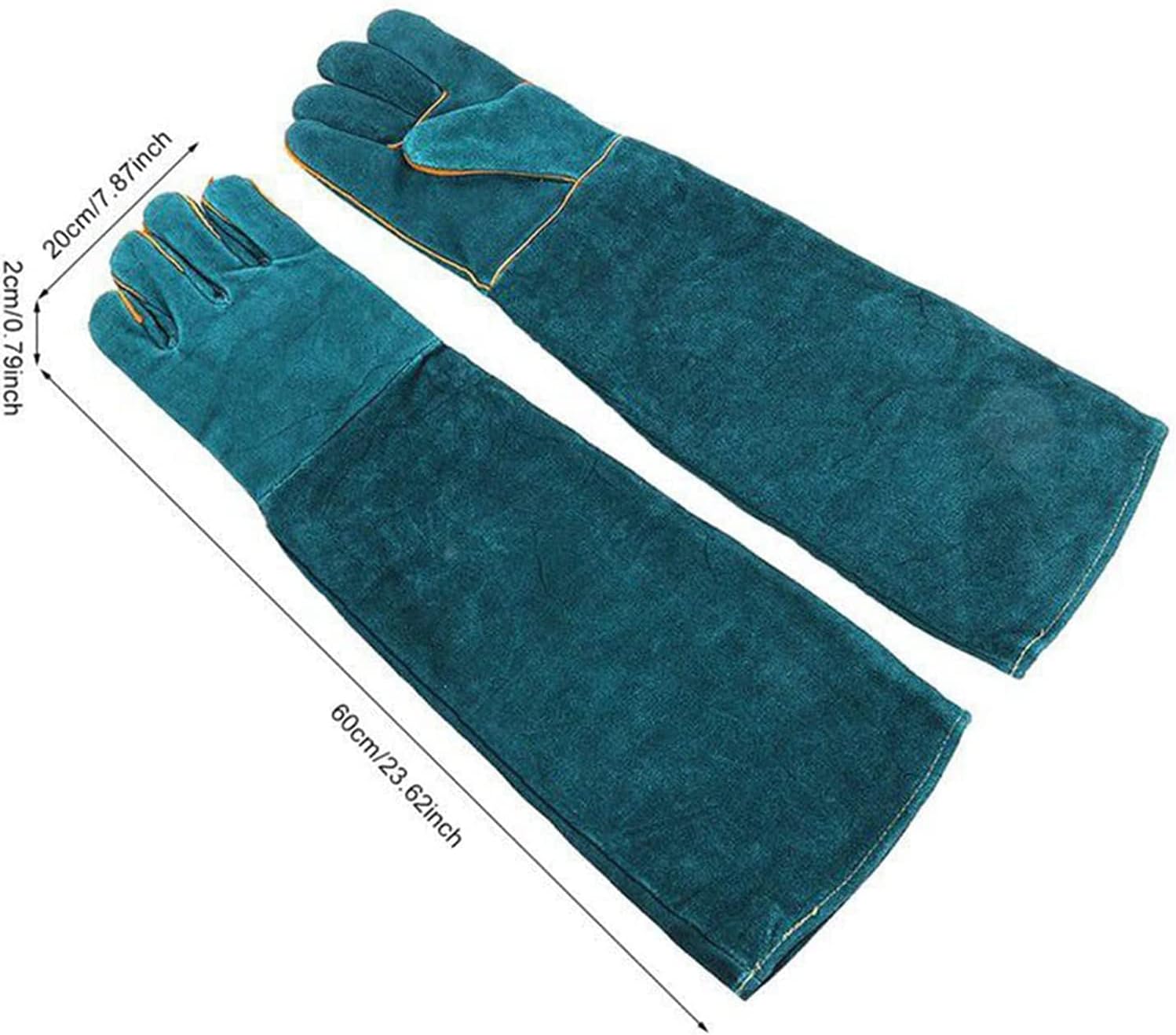 XIEHUZA Animal Handling Anti-Bite Gloves, 24inch Reinforced Leather Welding Gloves for Gardening Grooming, Dog Training - Image 3