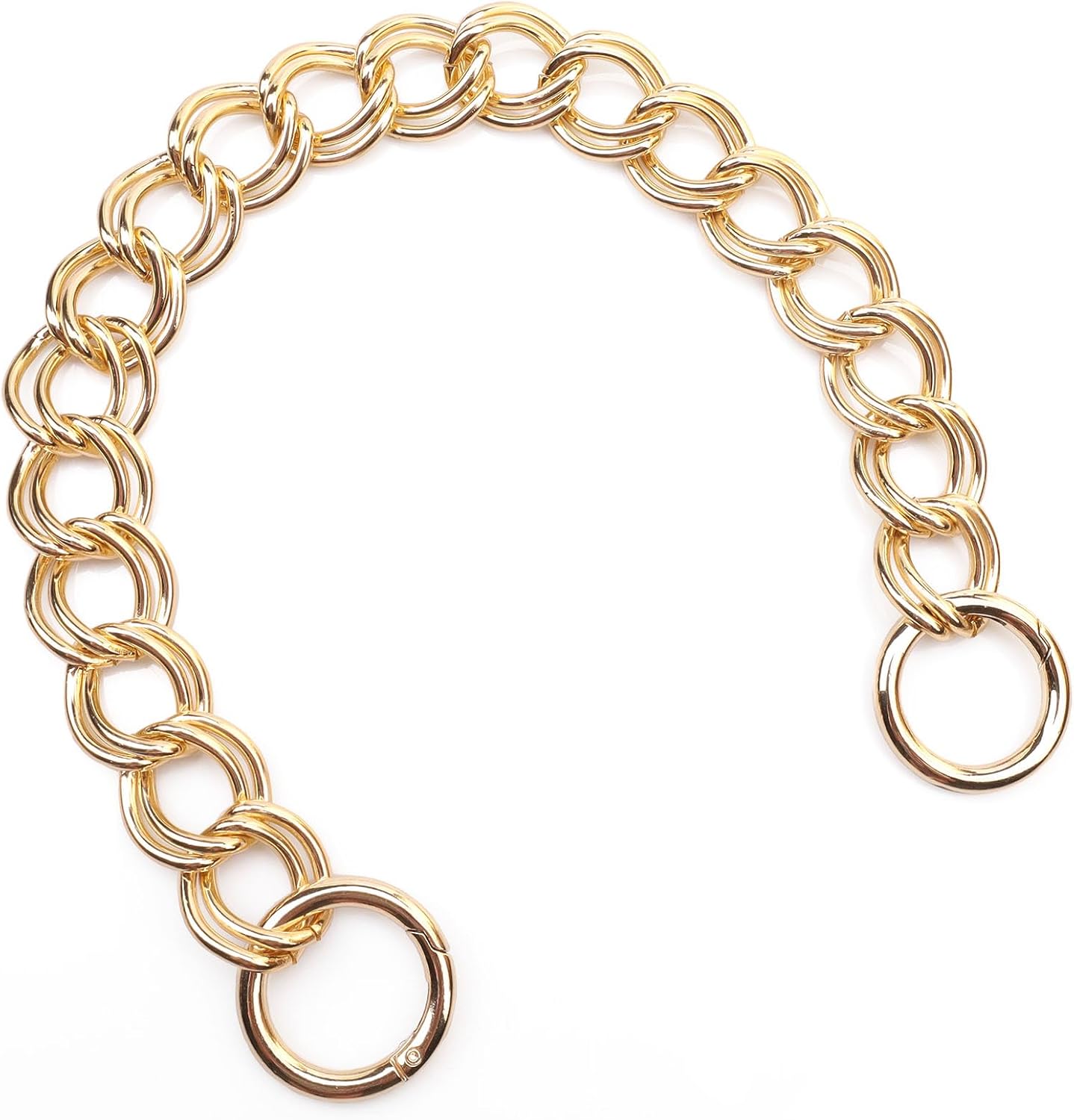 15.7 Inch Chunky Purse Chain Handles | Double Chain with Oversized O Ring | Short Strap Replacement for Handbags & Shoulder Bags(Glod)