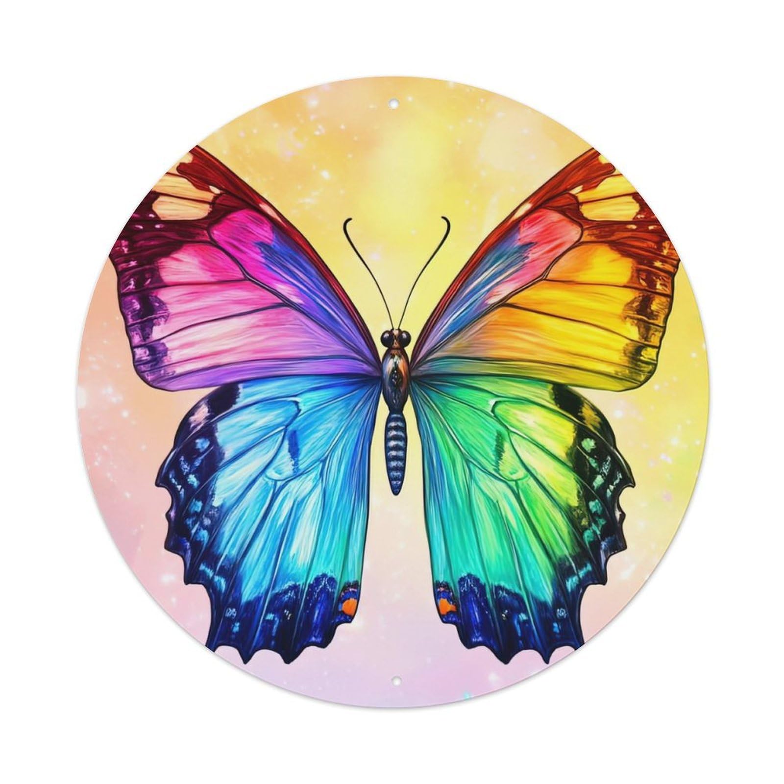 Animal Artwork Beautiful Butterflies in Seven Colours Metal Tin Sign