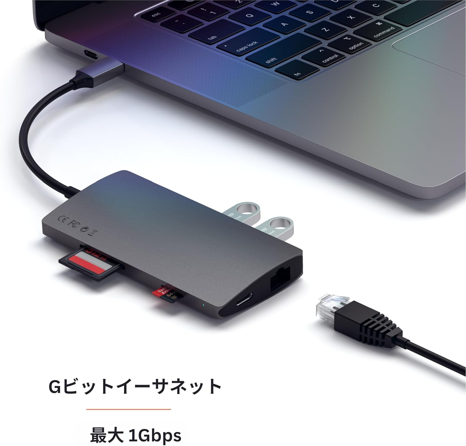 Satechi 8 in 1 USB C ハブ マルチポートアダプター V2, 4K HDMI, 115W