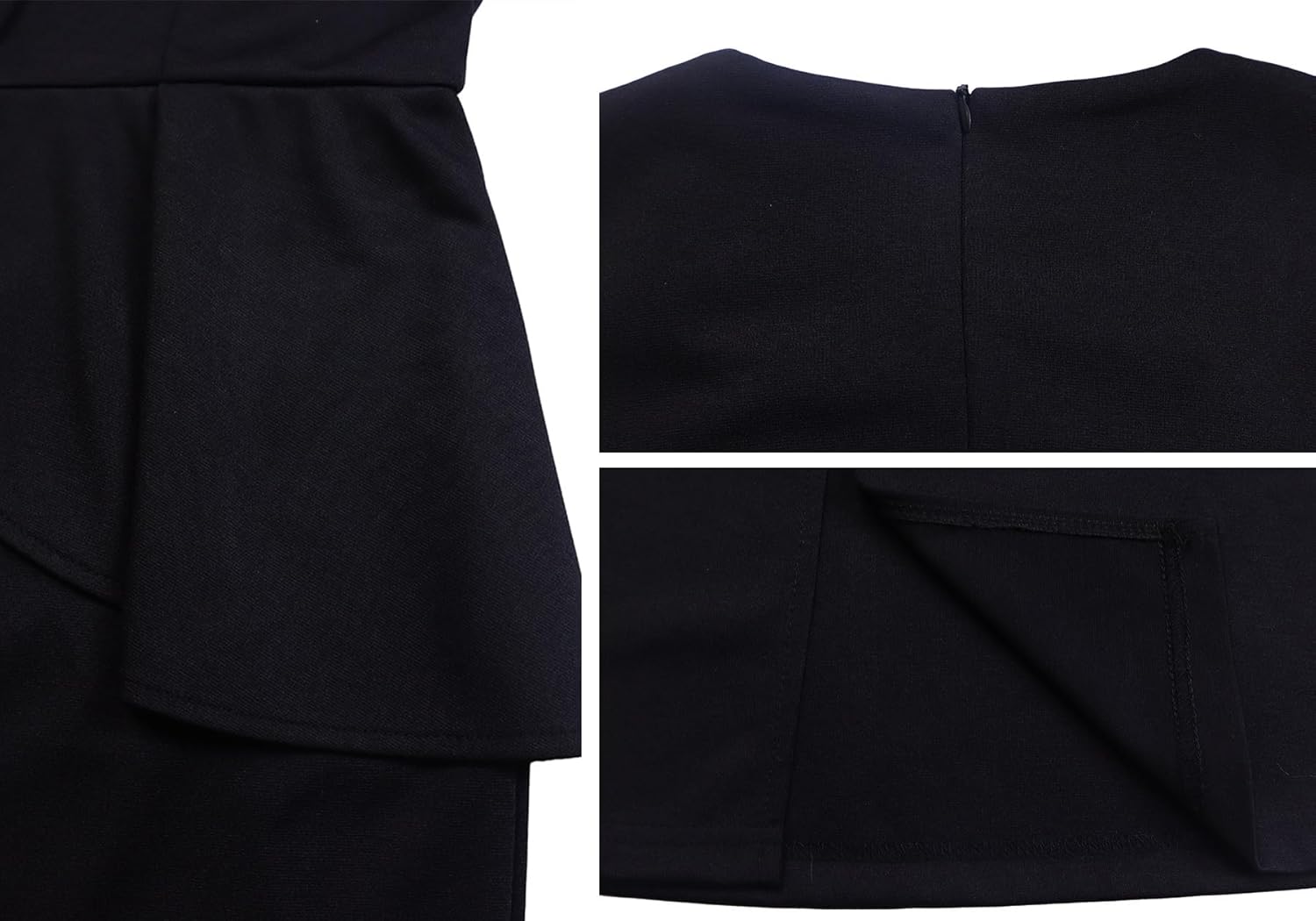 LAJIOJIO Women's Wear to Work Dresses Long Sleeve Ruffle Bodycon Slit Business Office Pencil Dress - Image 8