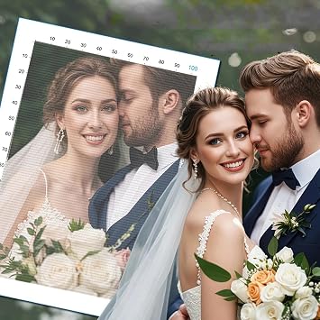 Keruidian Convert Your Photo to Cross Stitch Pattern Photo Custom Stamped Cross Stitch Kits,Personalized Preprinted Pattern Counted Embroidery Kit 40 * 50cm
