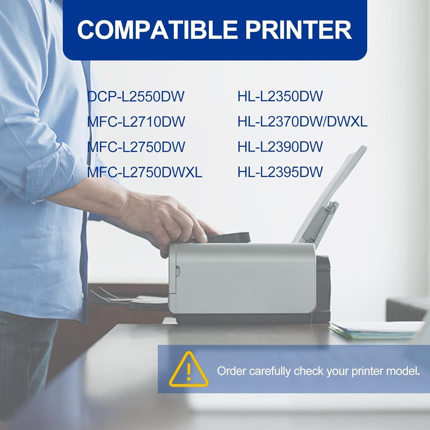 1 Pack TN730 Toner Cartridge, Compatible for Brother TN730 TN-730 Toner Replacement for DCP-L2550DW MFC-L2710DW MFC-L2750DW MFC-L2750DWXL HL-L2350DW HL-L2370DW/DWXL HL-L2390DW HL-L2395DW Printer