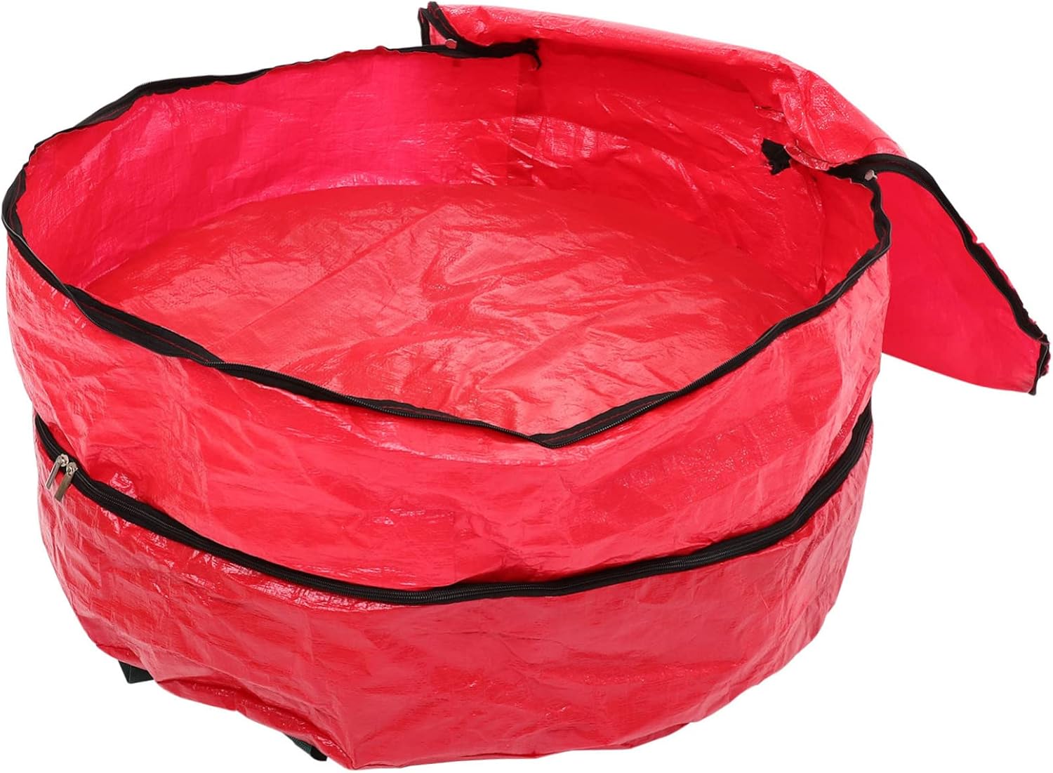 WOONEKY Double Xmas Garland Storage Bag Pe Wreath Holder for Holiday Decor with Easy Access Zipper Compartments for Wreaths and Home Organization
