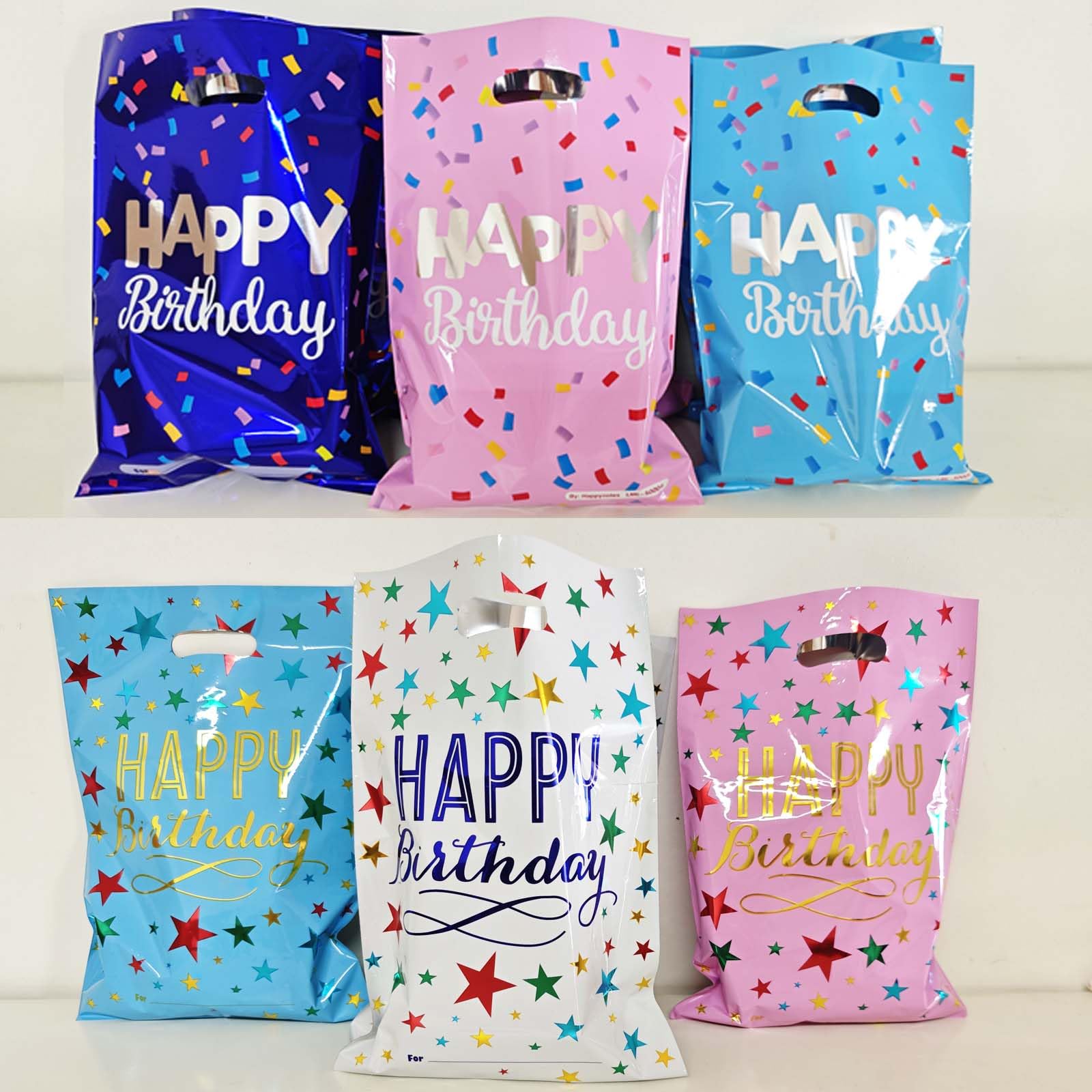 JELLYBABY Colorful Return Gift Bags in Bulk - Aluminum Goody Bags for Party Favors, Birthdays, Small Gifts, Marriage - Size: 19 * 29 cm, Pack of 48