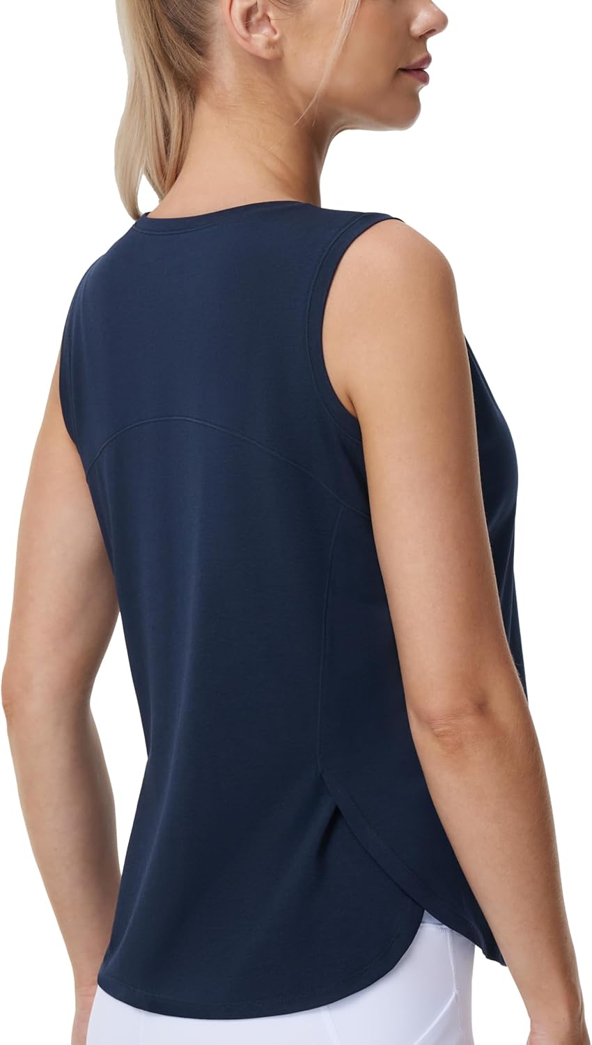 THE GYM PEOPLE Women's Workout Tank Tops Loose Fit Sleeveless Breathable Yoga Shirts with Side Slits