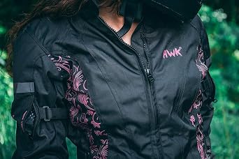HWK Adventure Motorcycle Jacket Women with Armor, 600D Cordura, All-Season