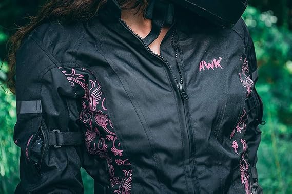 HWK Adventure Motorcycle Jacket Women with Armor, 600D Cordura, All-Season
