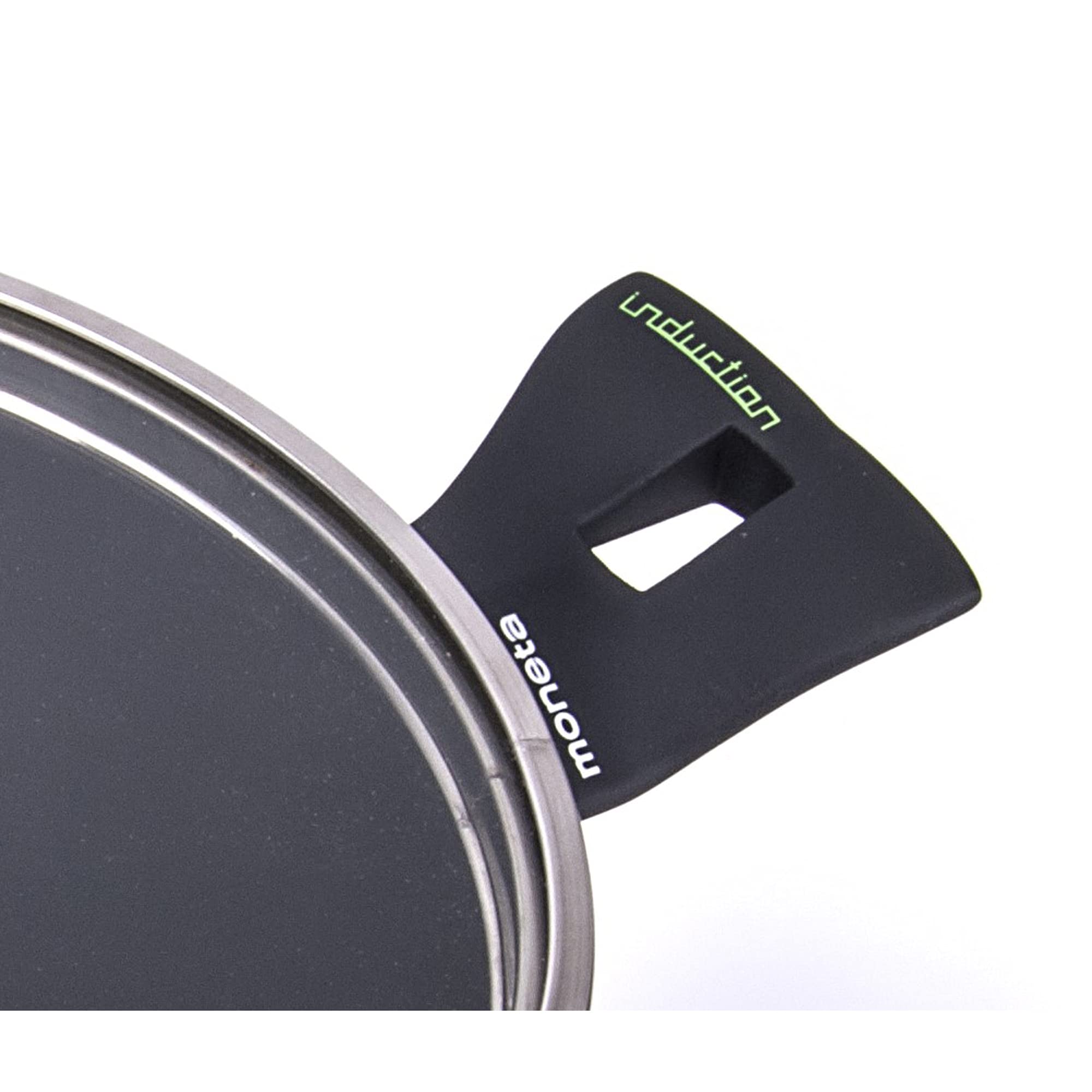 Moneta Nova cacerola baja con tapa, aluminio, Negro, 24 cm, para todo tipo de cocinas incluida inducción