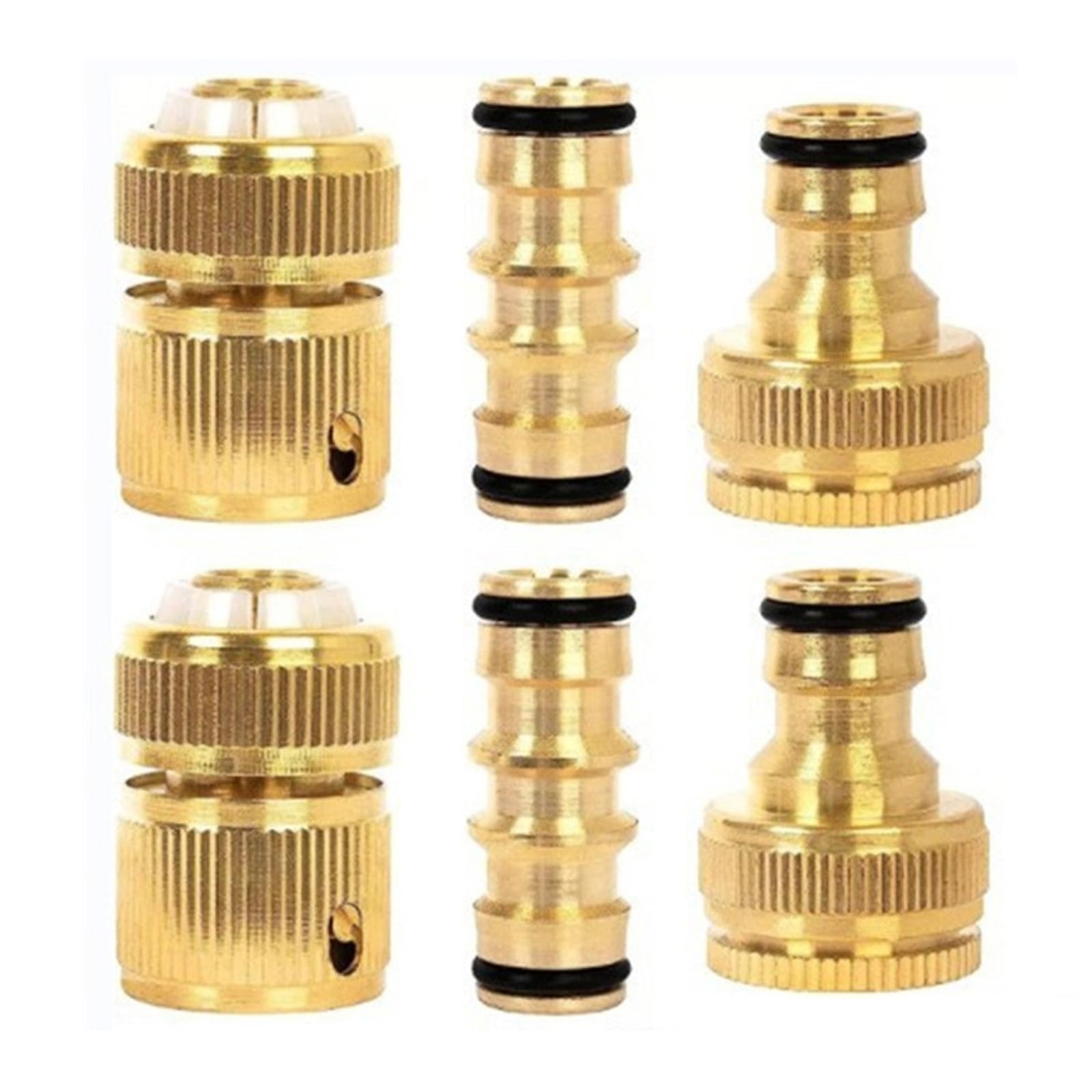 Leak Proof 0.5 Inch Brass Hose Quick Connection Couplers Hose Extension Connectors for Most Faucets Valves & Water Tubes Faucet to Adapters Fitting