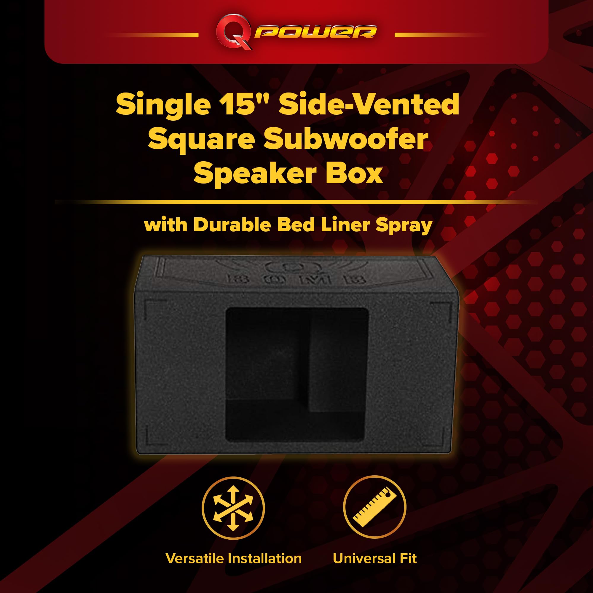Q Power QBOMB15VL Single SQ Single 15-Inch Side Vented Speaker Box
