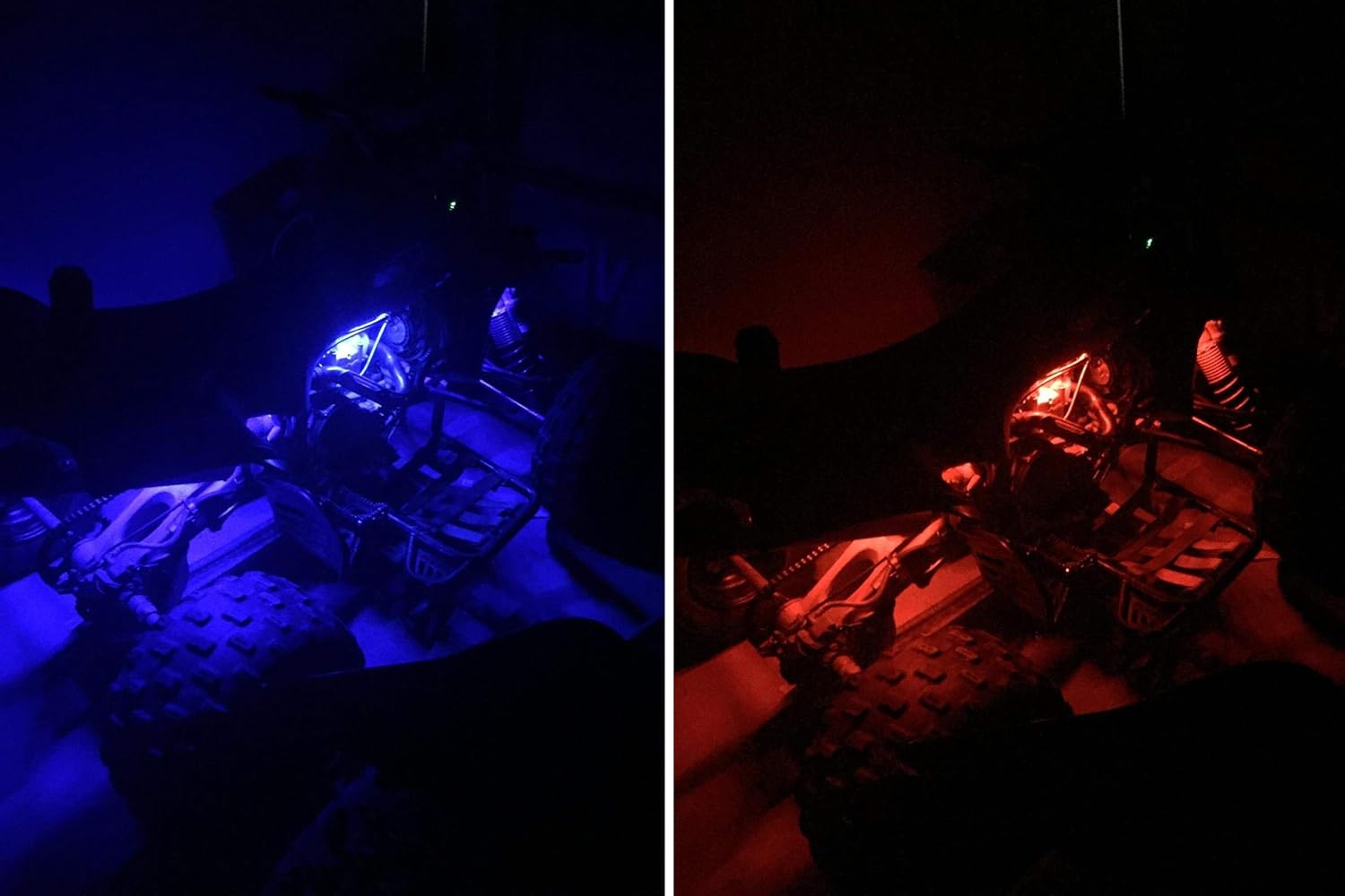 iJDMTOY 8pc Motorcycle Underglow LED Strip Light Kit RGB Neon Accent Light Ground Effect Atmosphere Lighting Kit for Motorbike Trikes Golf Carts ATVs UTVs Decoration