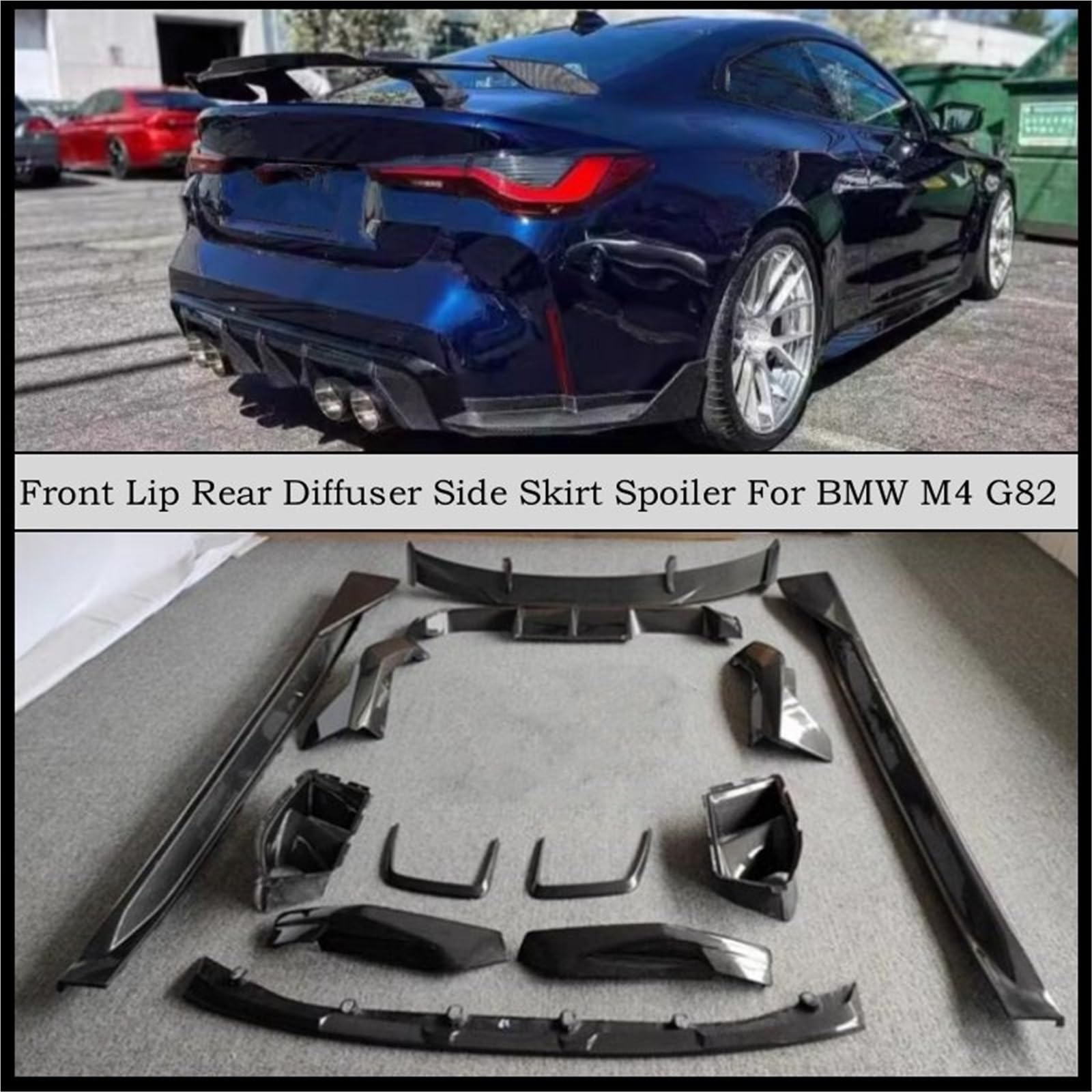 Spojlery tylne Do Bmw M4 G82 2021-2025 Spojler samochodowy | Przednia Dyfuzor Zderzak Korpus Boczna Dokładka Zestaw Spoiler Rozdzielacz Wlotu Powietrza