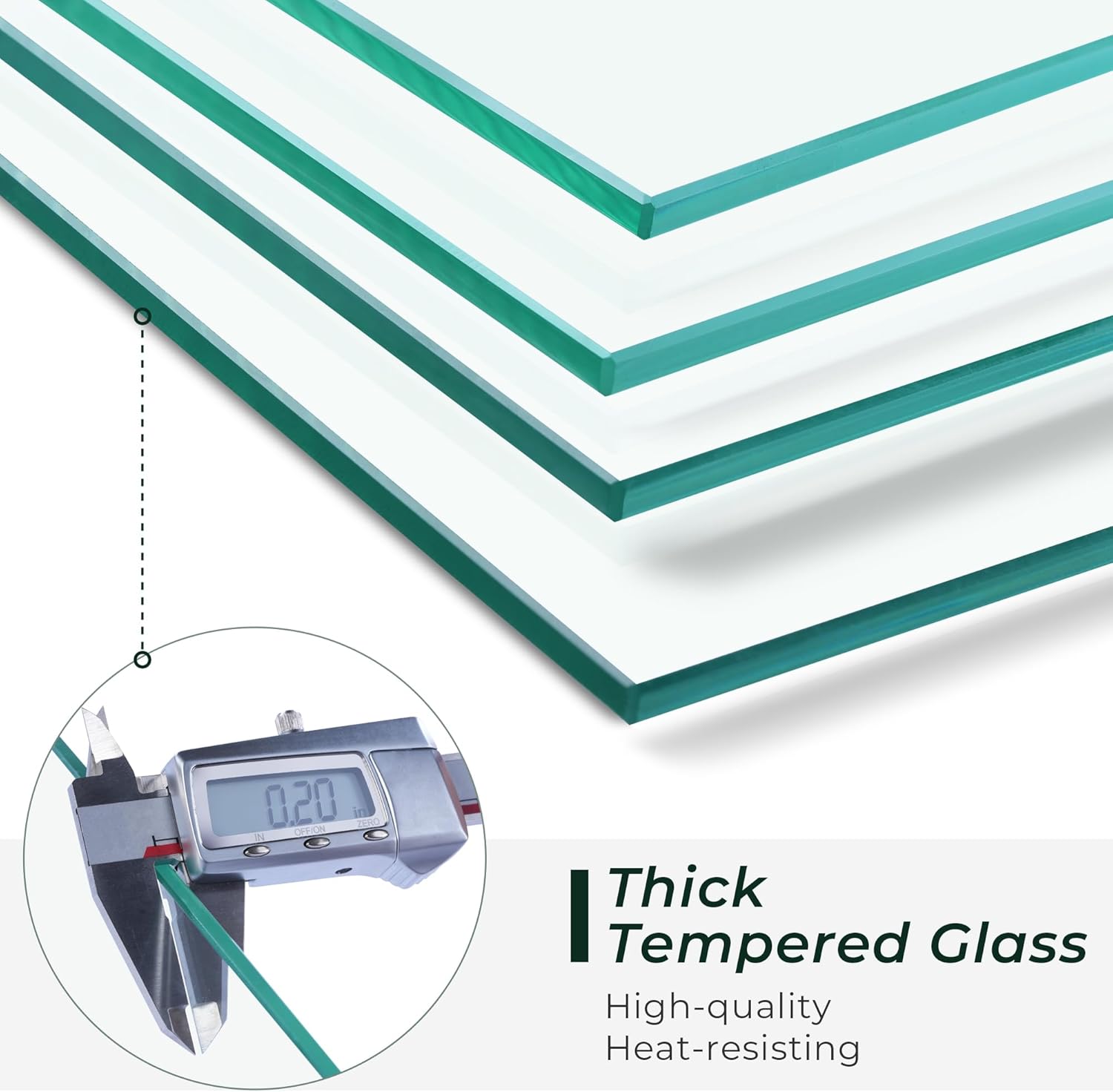 OVIOS Fire Pit Wind Guard for Rectangular Fire Table, Clear Tempered Glass Flame Shield with Aluminum Corner Bracket, Thick Glass Shield for Firepits, 31.1" x 7.05" x 5.51"