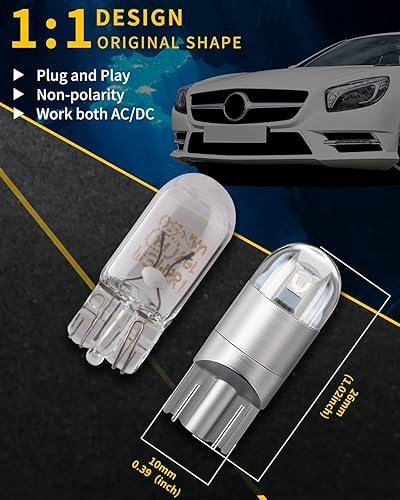 Miniatura 3 de EverBright T10 194 - Luces LED para interior de automóvil, 168 W5W, 3030 chips 2825, bombilla LED cúpula, mapa, puerta de maletero, luz de cortesía,