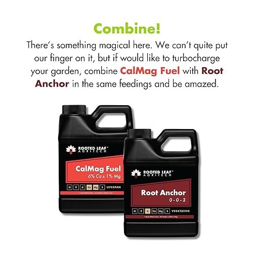 Miniatura 4 de Rooted Leaf Agritech CalMag Fuel - Solo suplemento alimenticio vegetal de magnesio y calcio en el mercado con cero nitrógeno, soluble en agua sin
