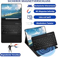 HOTLIFE iPad Air 11 hüvely billentyűzettel, M2/M3 2024/2025, toll tartóval, fekete 6