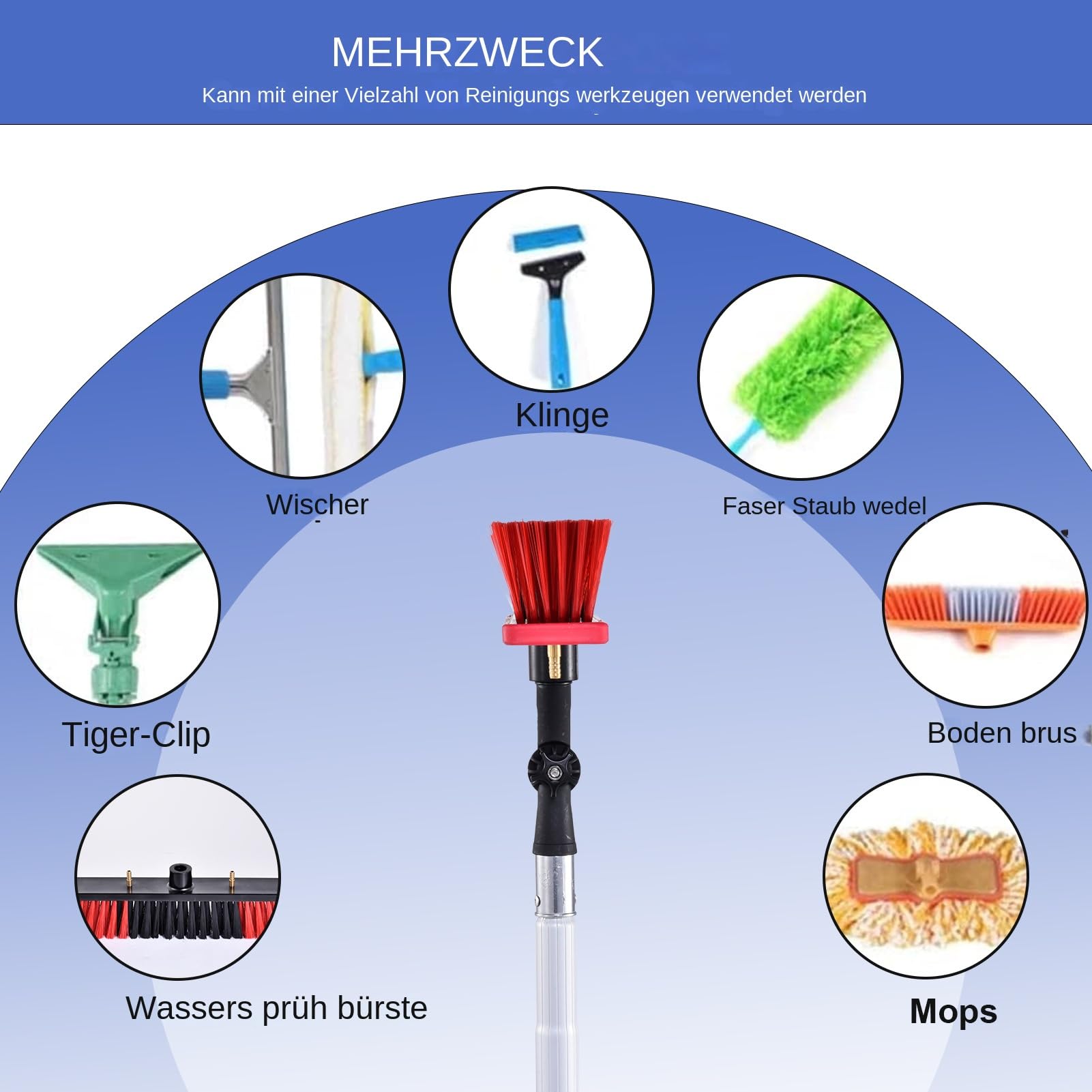 Limpiador de ventanas extensible, limpiador de ventanas de gran alcance, cepillo de lavado con mango telescópico, kit de limpieza de paneles solares, equipo de limpieza de ventanas alto ajustable para