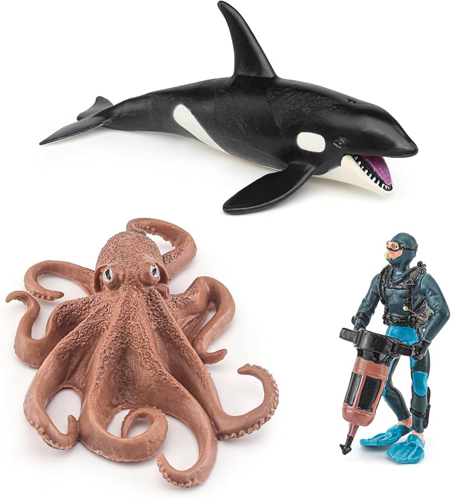 Amazon.co.jp: 海 動物 フィギュア おもちゃ プレイセット 3点