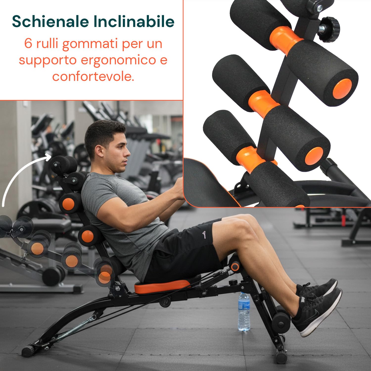 Wintem – Palestra in Casa Panca Multifunzionale 22 in 1 per Allenamento Completo a Casa con Schienale Inclinabile, Sedile Girevole, Estensori Elastici e Struttura Pieghevole Salvaspazio