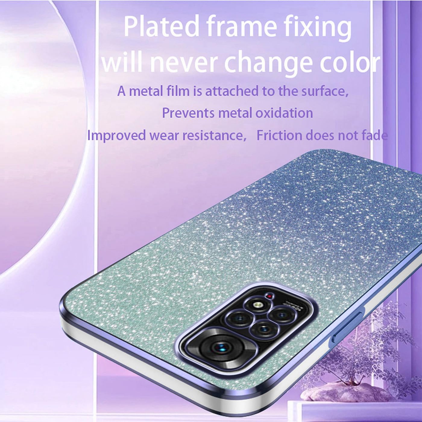 Glitzer Hülle Für Xiaomi Redmi Note 11 4G / 11S 4G – Transparent Mit Abnehmbaren Pailletten