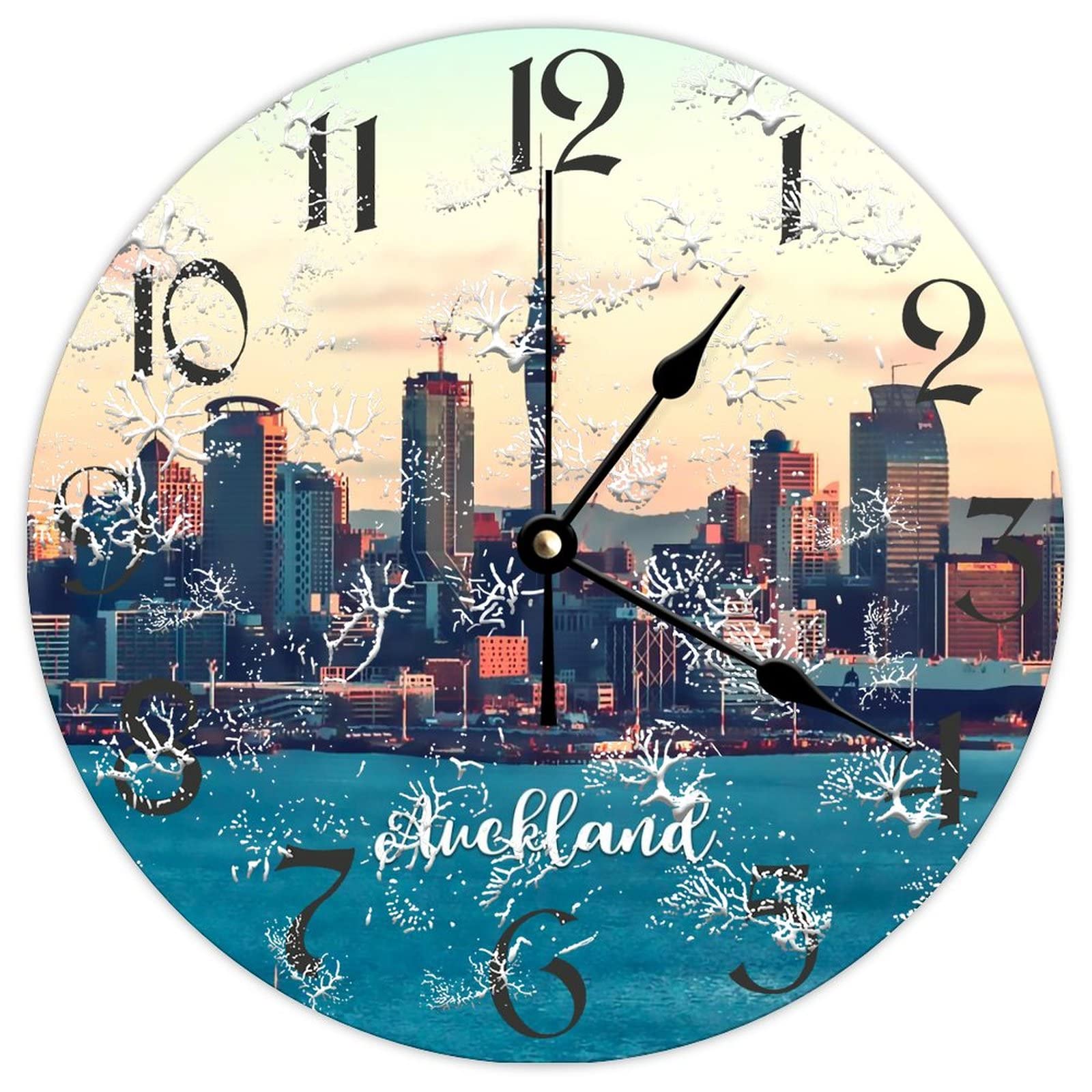Horloge ronde en bois Auckland, le cadeau rustique idéal pour une pendaison de crémaillère