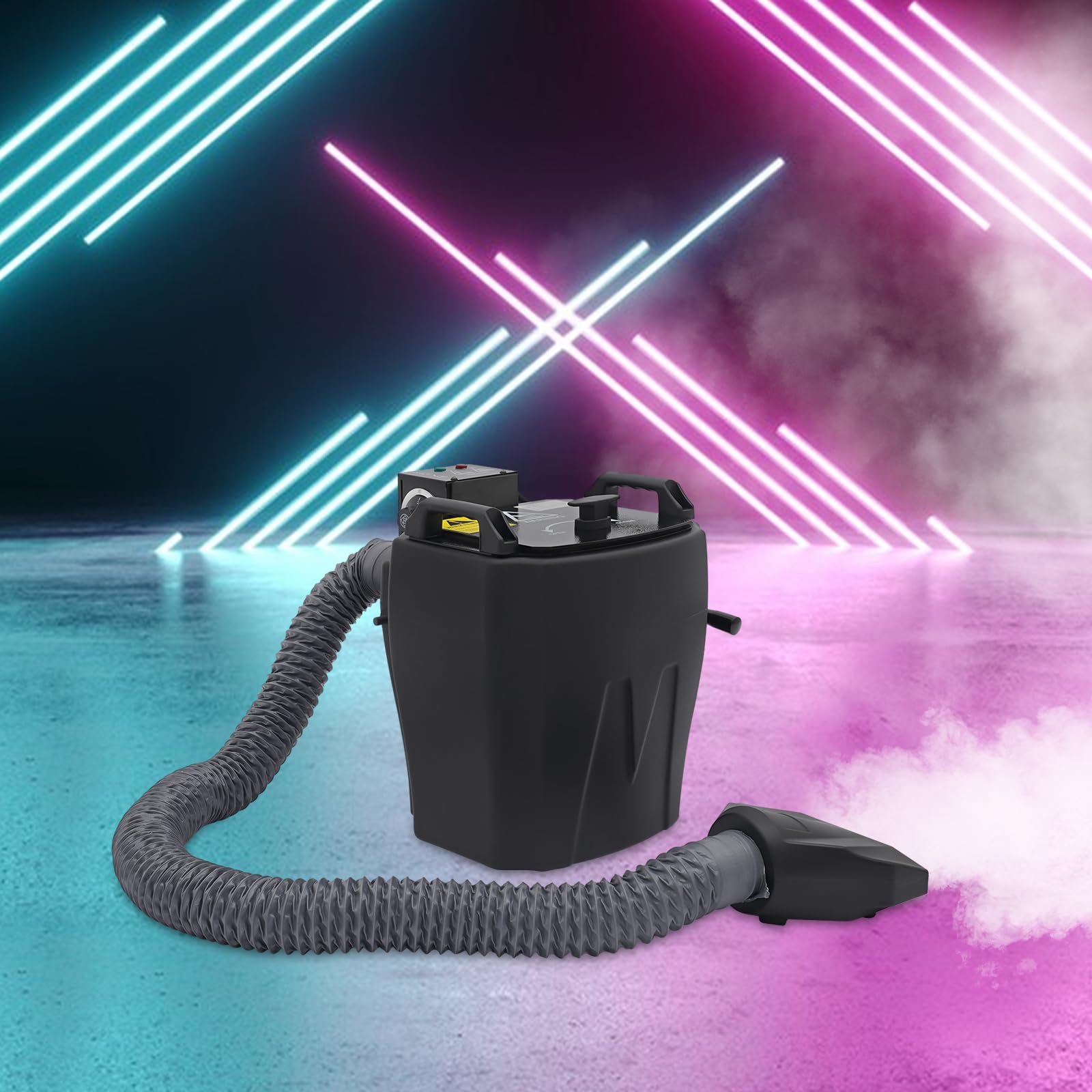 3500W Trockeneismaschine, Profi Bodennebelmaschine für Hochzeit & Bühne, 150m² Abdeckung, Professionelle Nebelmaschine mit 10L Wassertank & Schlauch, Edelstahl Heizelement, Schwarz