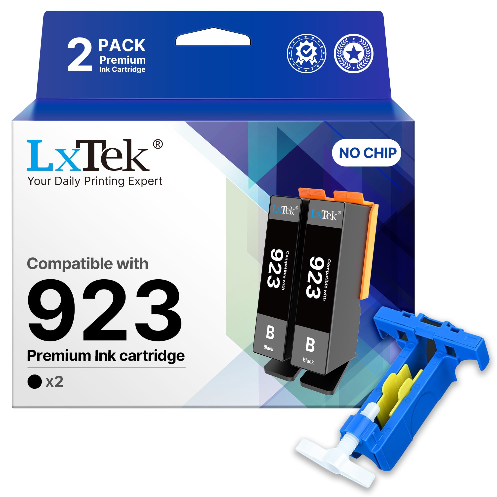 LxTek 923 Black Ink Cartridge Replacement for HP Ink 923 923XL Without Chip
