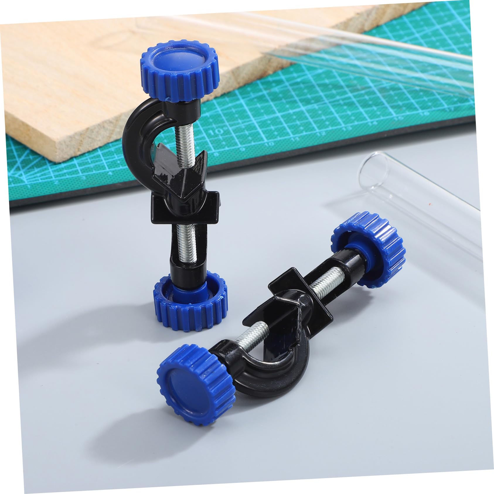 ABOOFAN Support de Pince Réglable en Alliage Tête Bossée Bleu, Robuste et Largement Utilisé, pour Laboratoires et Usines, Lot de 2 Pièces