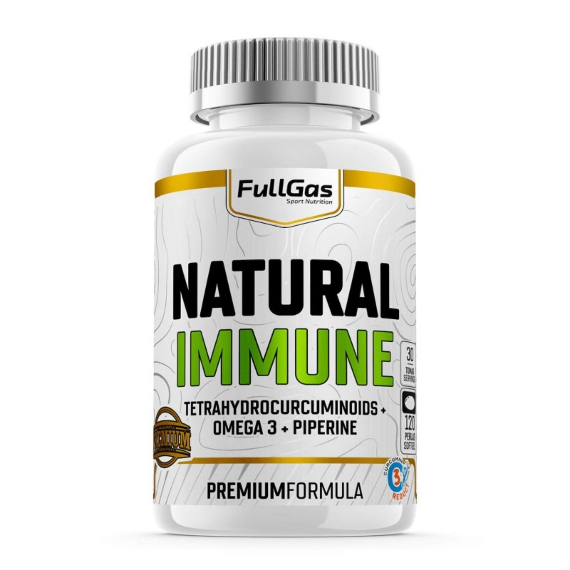 FullGas - Natural Immune - Anti inflamatorio natural - Omega 3 y Cúrcuma | 3340mg de Omega 3 y 1000mg de Cúrcuma