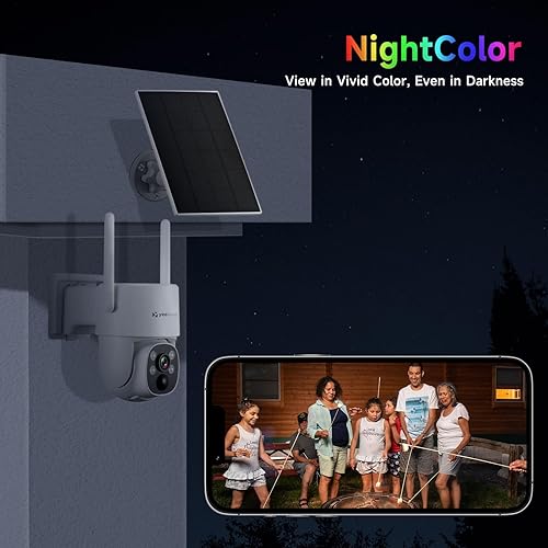 Miniatura 2 de Yeewise NightColor - Sistema de cámara solar inalámbrico, WiFi 6 NVR con monitor integrado de 10.1 pulgadas y disco duro de 500 GB, 10 cámaras de
