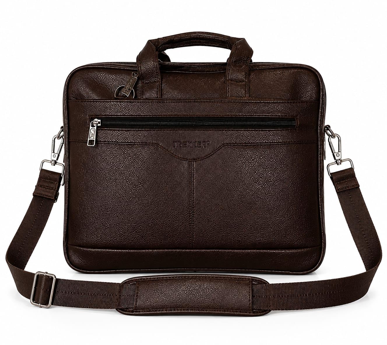 trekker Black Laptop Messenger Bag with Adjustable Shoulder Strap DARK BROWN-picture-1