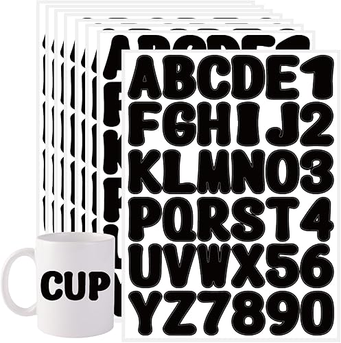 Miniatura 7 de Starboling Calcomanías de letras, 2 pulgadas, 16 hojas de calcomanías del alfabeto rojo rosa, calcomanías de vinilo autoadhesivas para números de