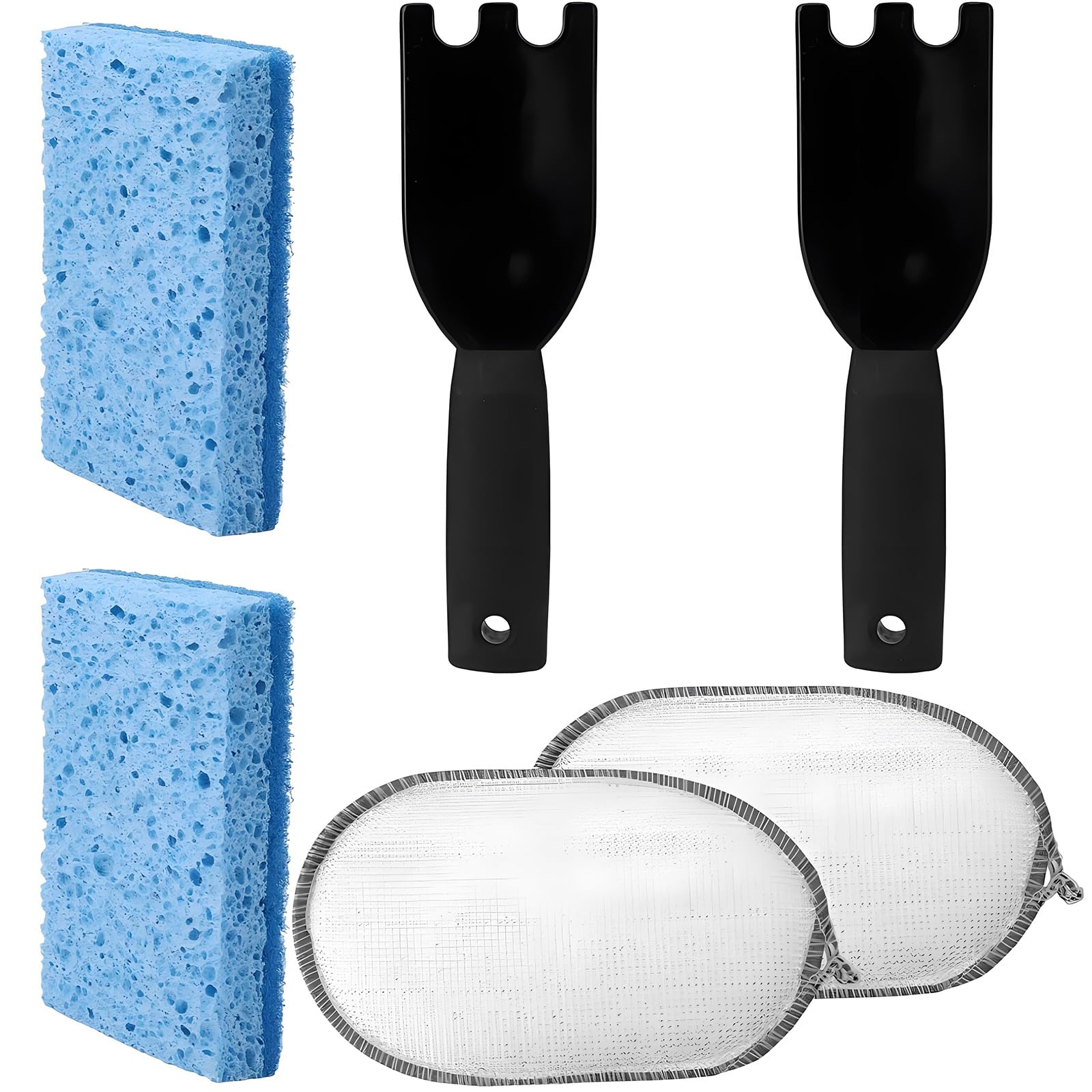 Qusinfc Professional Sponge with Ergonomic Scraper for Efficient Removal Safe Effective Cookware Maintenances