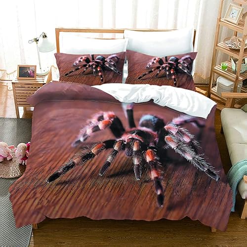 Miniatura 3 de Spider - Juego de edredón de 3 piezas suave y lujoso para jóvenes 100  poliéster totalmente reversible 3 piezas moderno juego de edredón de araña 3D
