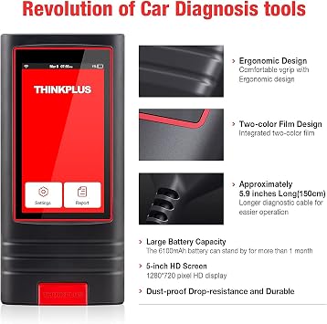 Thinkcar Thinkplus OBD2 Code Reader Car Diagnostic Scan Tool with Data Stream Operation Testing 3 Modes Voice Broadcast Full Function + 15 Reset Service 6 Software Upgrade