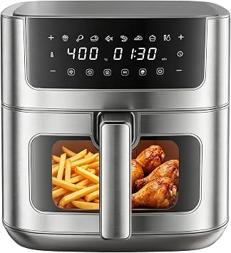 DUMOS Air Fryer 6.34 Quarts, 8-in-1 Airfryer with Presets & Viewing Window