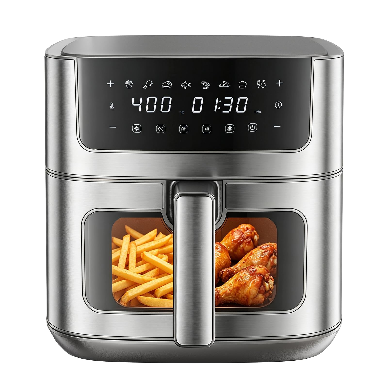DUMOS Air Fryer 6.34 Quarts, 8-in-1 Airfryer with Presets &amp; Viewing Window