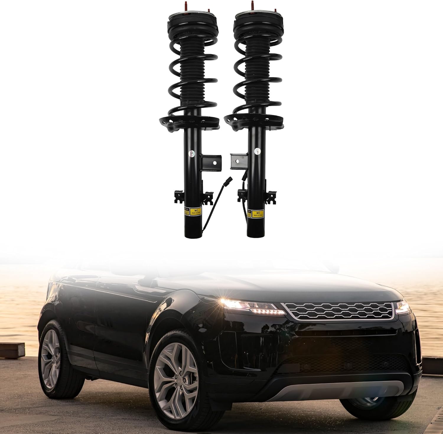 Dasbecan Rear Shock Absorber Struts Assembly w/Magnetic Damping Compatible with 2012-2019 Range Rover Evoque Replace# LR024440 LR044682 LR079421 LR024447