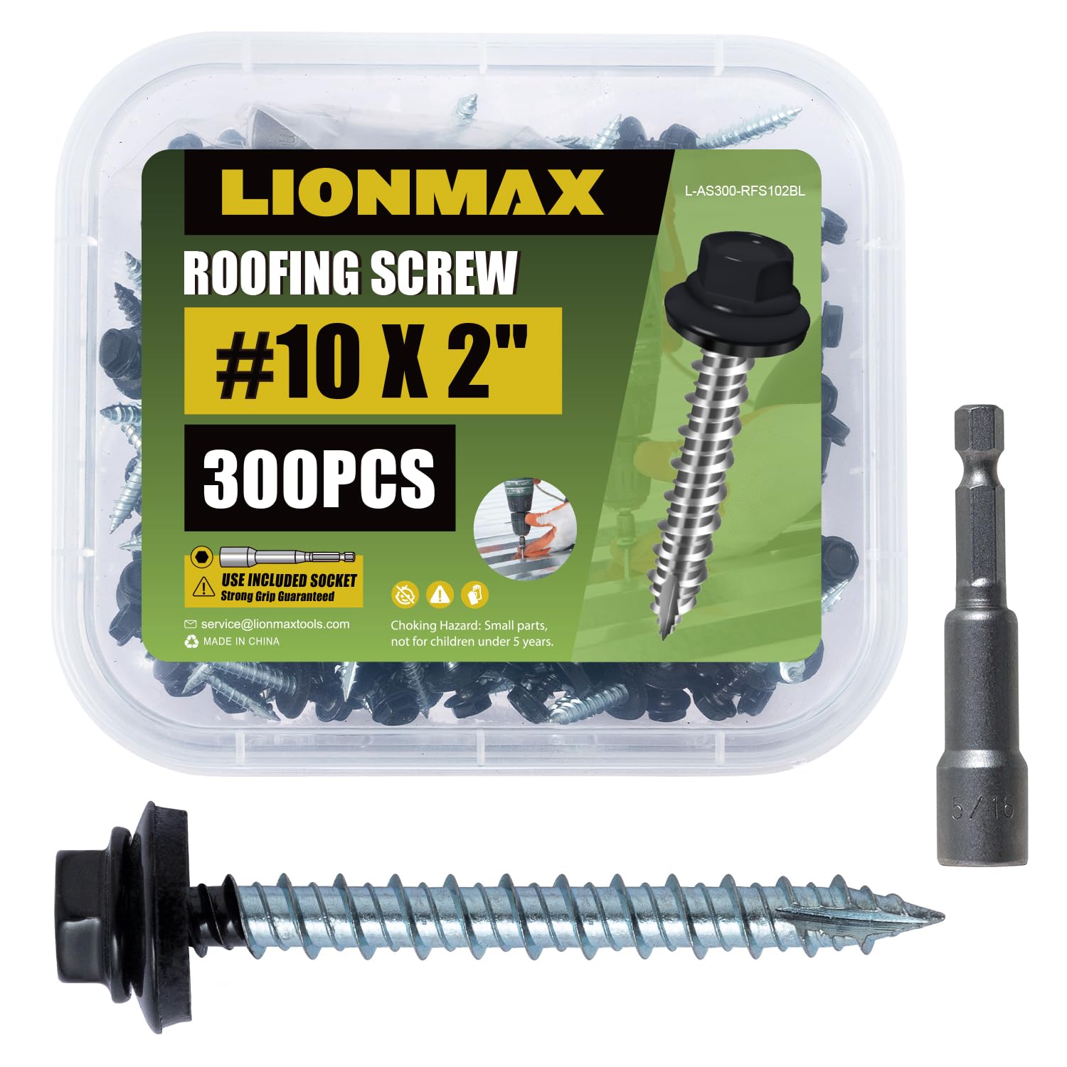 LIONMAX Metal Roofing Screws - Rustproof & Durable -9 LIONMAX Metal Roofing Screws - Rustproof & Durable -9