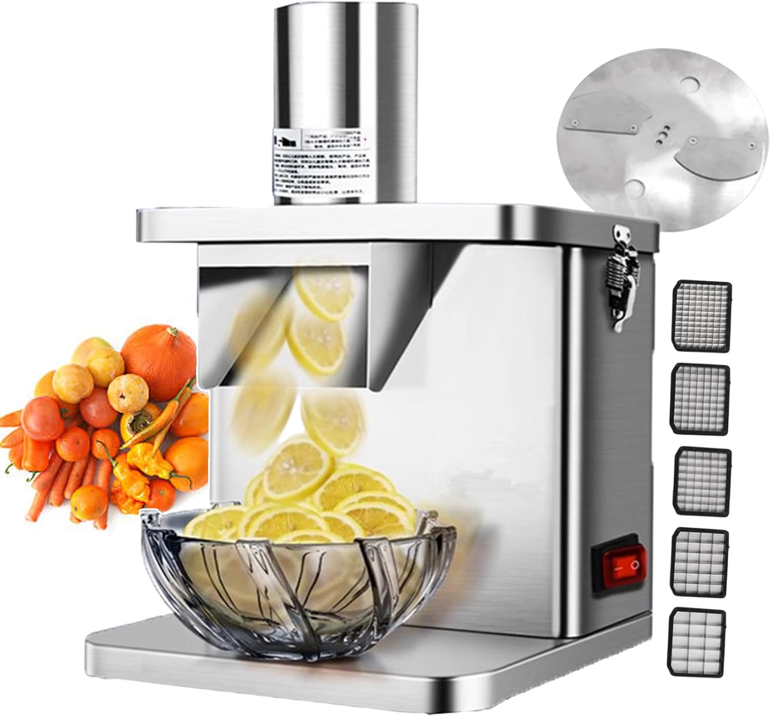 Electric Vegetable Chopper Dicing Machine - Commercial French Fry Cutter Machine - Stainless Steel - Electric Veget Processor